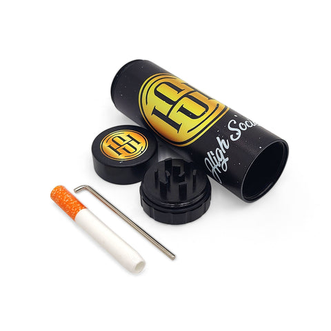 Dugout with Mini Grinder in black version from High Society Smoke Supply