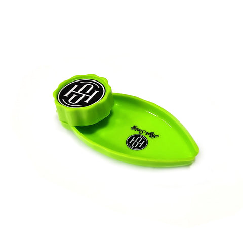 High Society | Mini Rolling Tray Grinder Combo - Neon Green