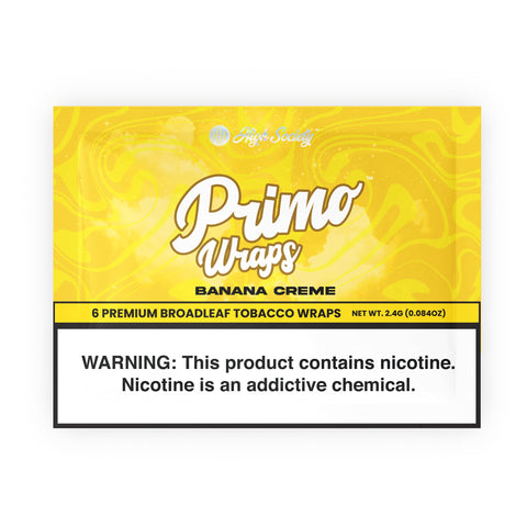 High Society - Primo Broad Leaf Tobacco Wraps - Banana Crème | Box of 10