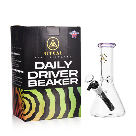 Ritual Smoke - Daily Driver 8" Beaker w/ American Color Accents - Purple