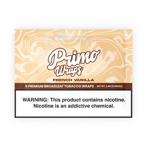 High Society - Primo Broad Leaf Tobacco Wraps - French Vanilla | Box of 10